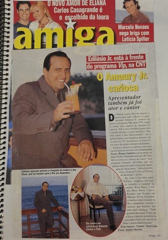 Página 55 da revista Amiga sobre a estreia do Programa Vip na CNT